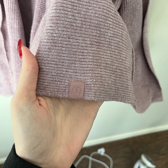 Lululemon Boxy Cotton Blend Wrap Knit Cardigan Sweater Twilight Rose Small - Picture 6 of 7